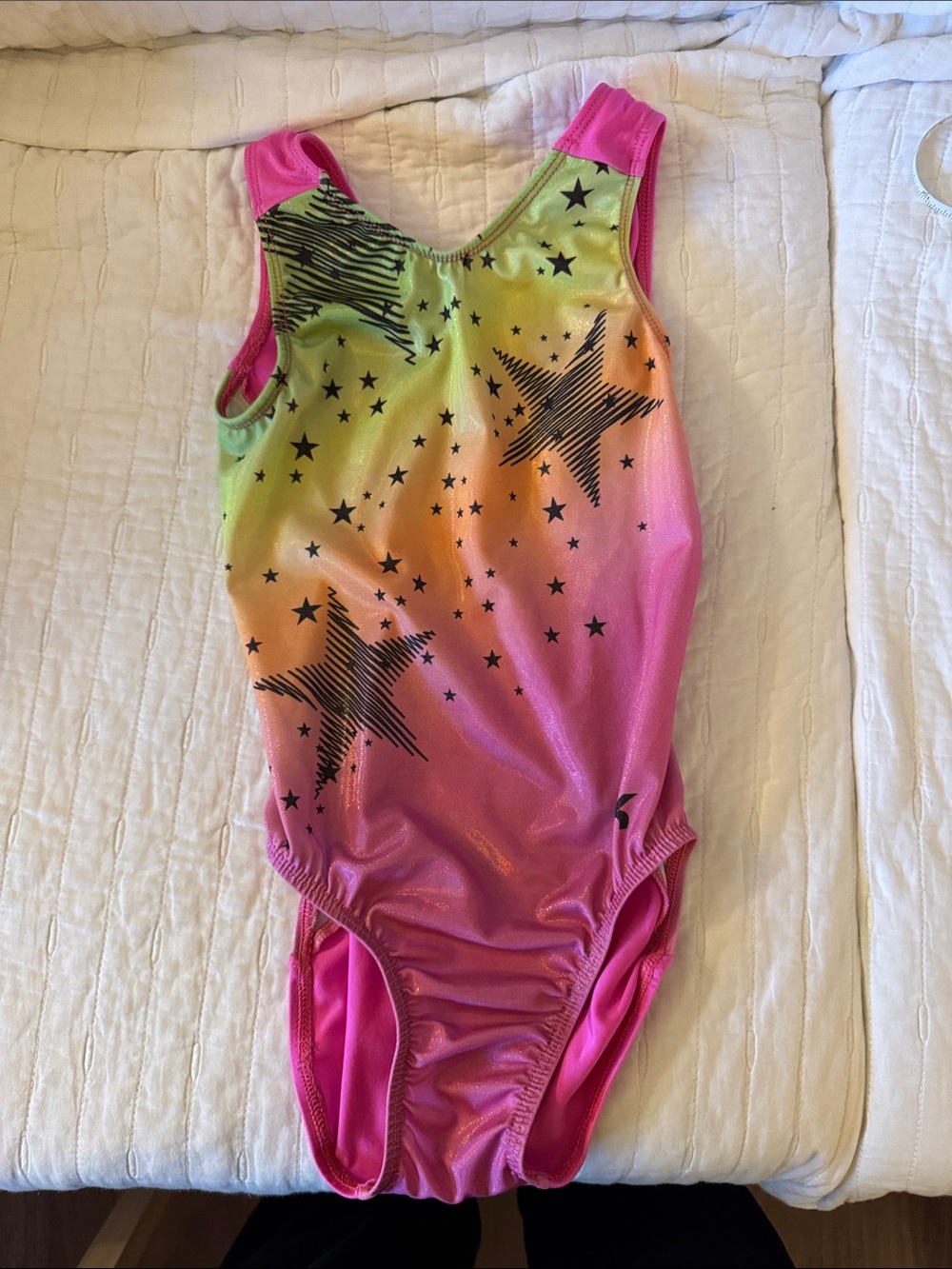 Girls' GK Pink Ombre Star Gymnastics Leotard- Child's large